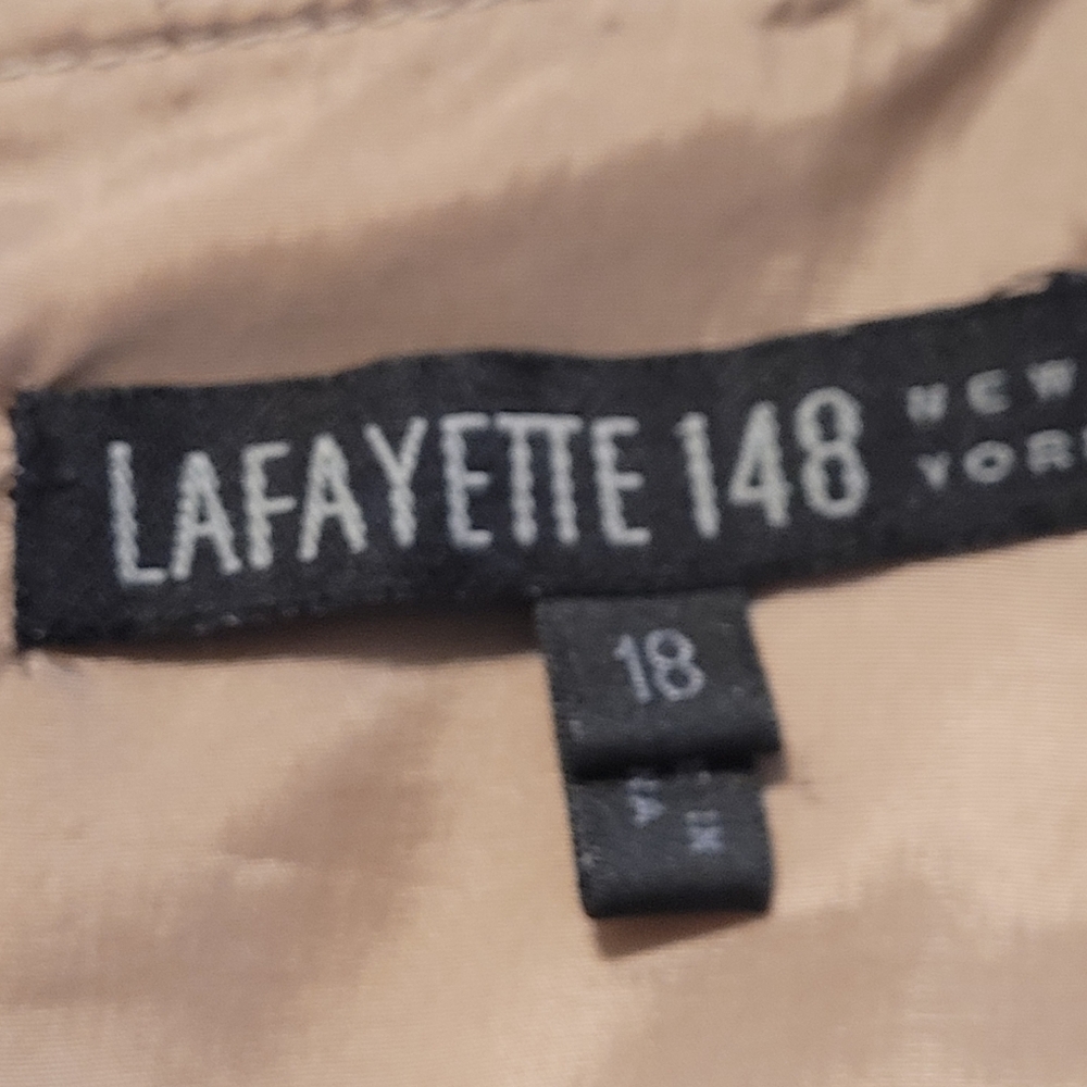 Lafayette 148 genuine suede textured flare skirt- 18.           F23 - Picture 3 of 10